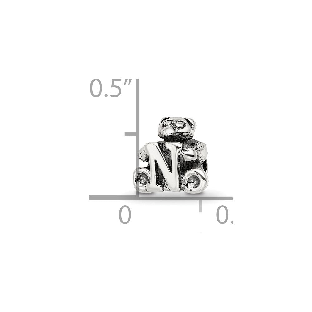 Sterling Silver Reflections Letter N Bead