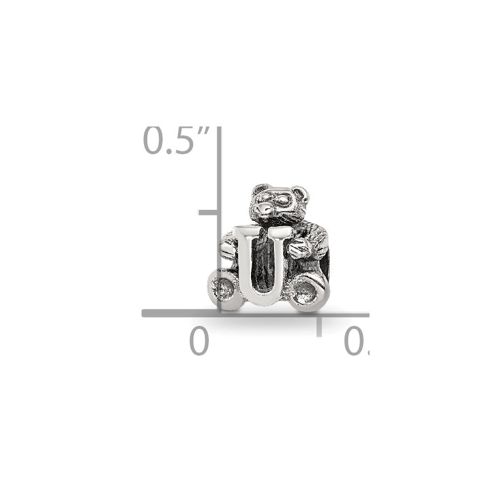 Sterling Silver Reflections Letter U Bead