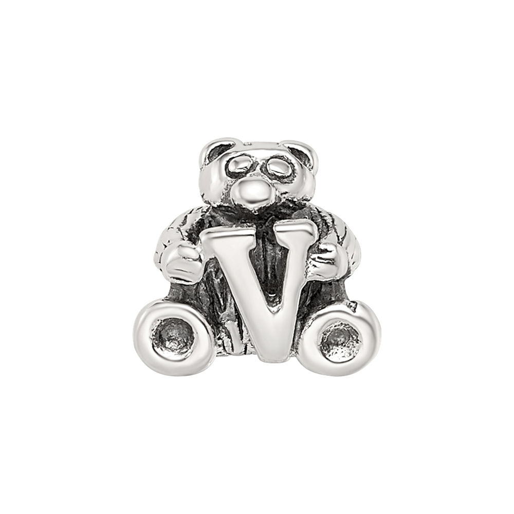 Sterling Silver Reflections Letter V Bead