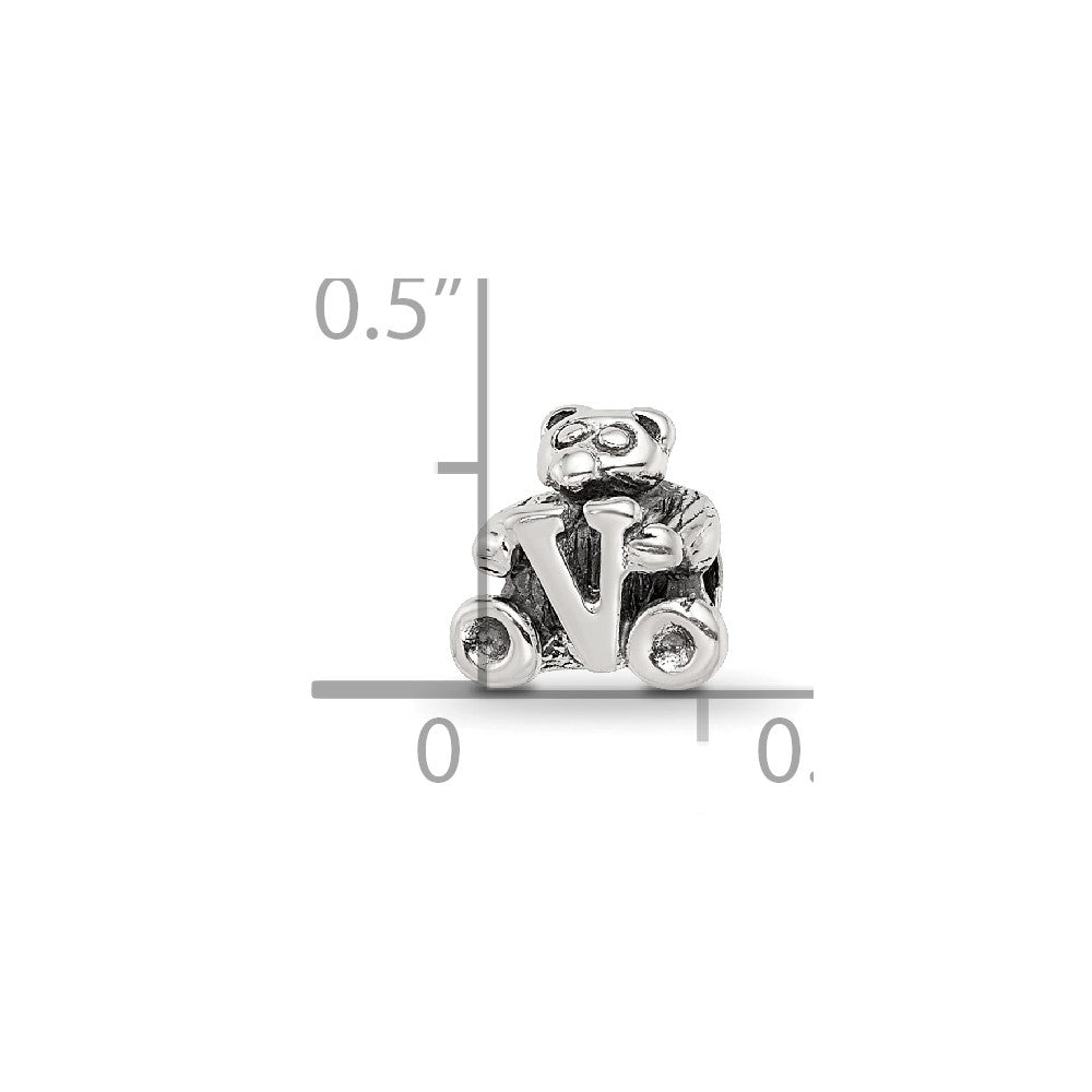 Sterling Silver Reflections Letter V Bead