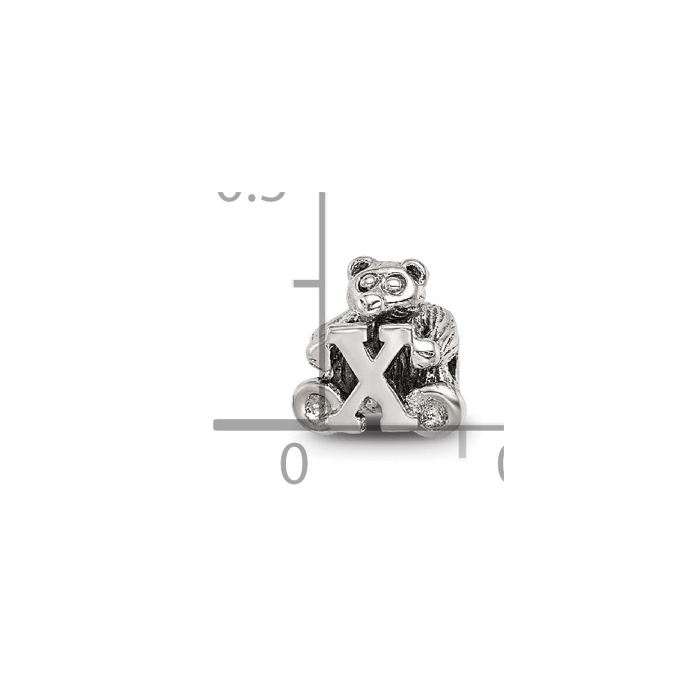 Sterling Silver Reflections Letter X Bead
