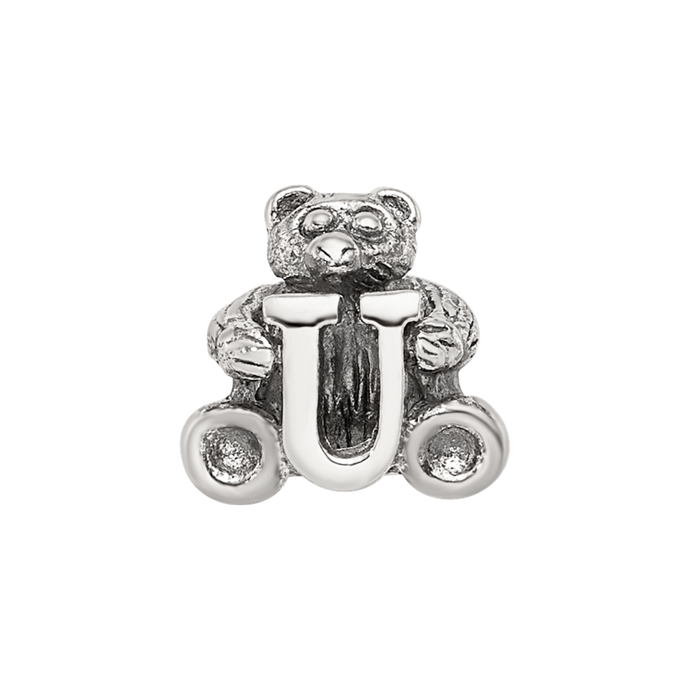 Sterling Silver Reflections Letter U Bead