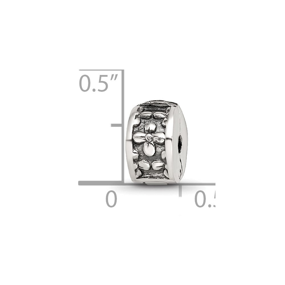 Sterling Silver Reflections Floral Clip Bead