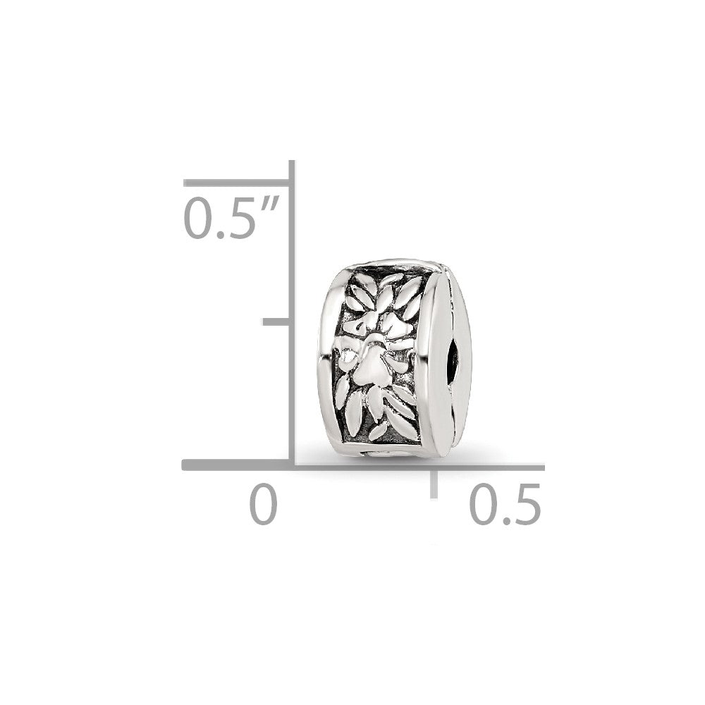 Collection Sterling Silver Reflections Floral Pattern Clip Bead