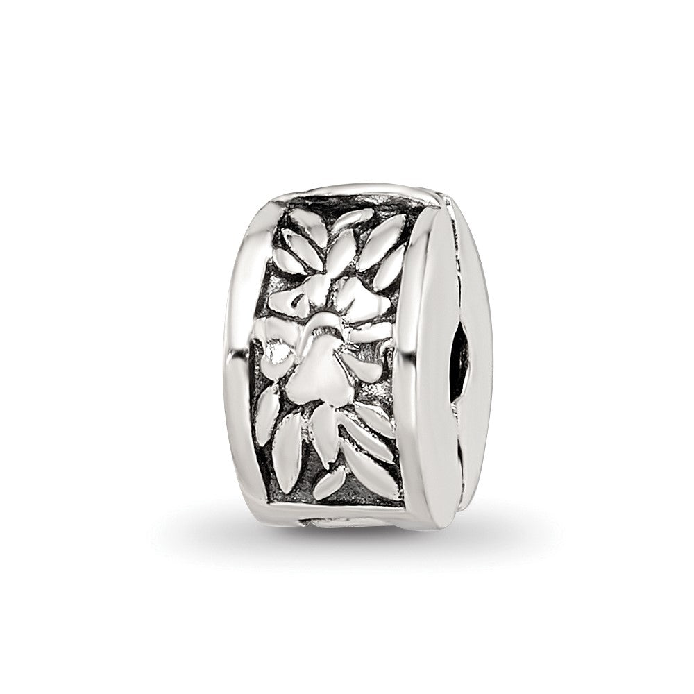 Collection Sterling Silver Reflections Floral Pattern Clip Bead