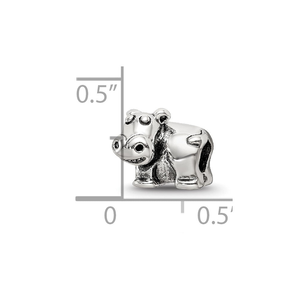 Sterling Silver Reflections Hippo Bead