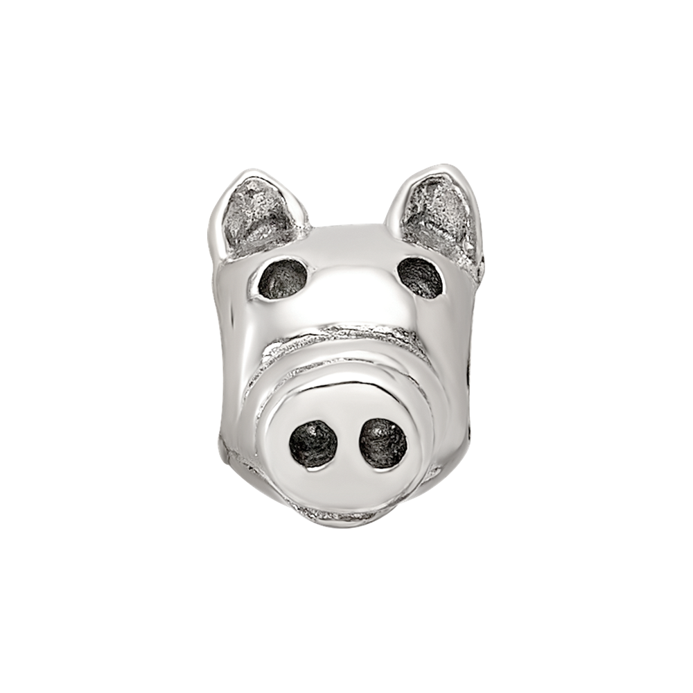 Sterling Silver Reflections Pig Bead