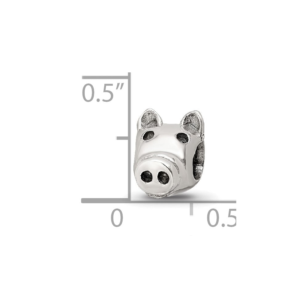 Sterling Silver Reflections Pig Bead