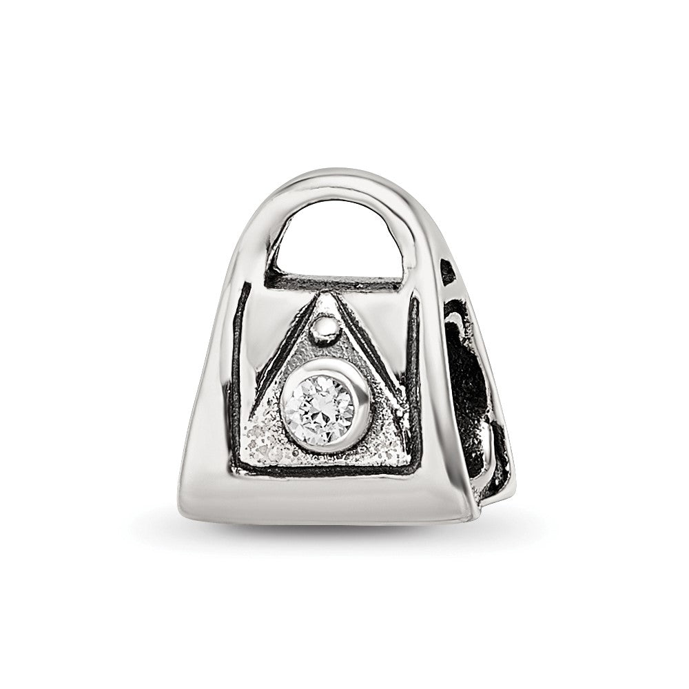 Sterling Silver Reflections CZ Handbag Bead