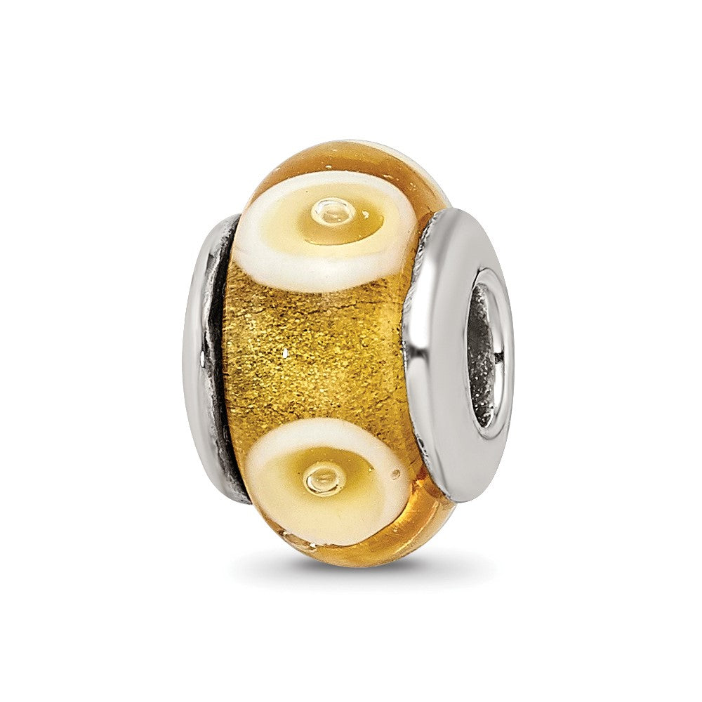 Sterling Silver Reflections Yellow Hand-blown Glass Bead