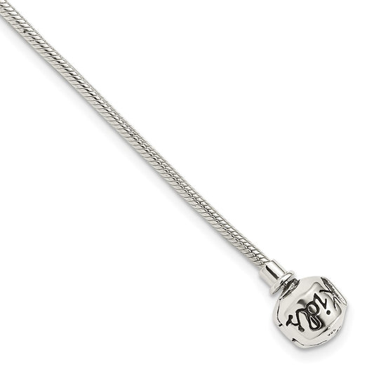 Sterling Silver 20cm Reflections Hinged Clasp Bead Bracelet