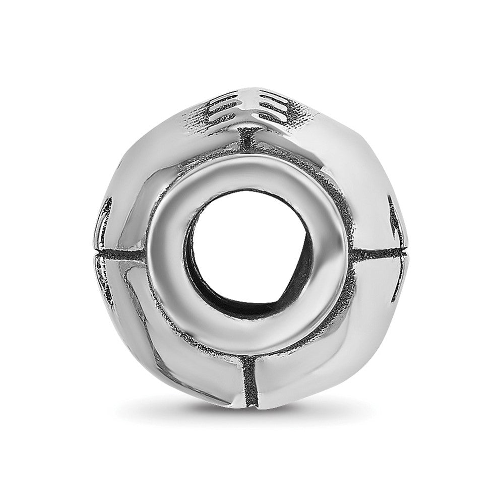 Sterling Silver Reflection Personalized Football Bead
