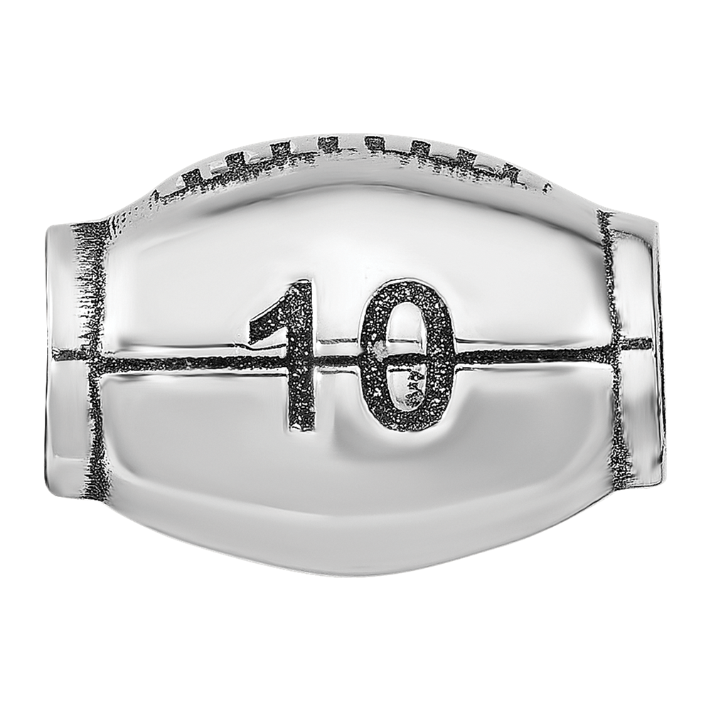 Sterling Silver Reflection Personalized Football Bead