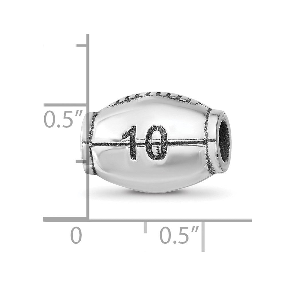 Sterling Silver Reflection Personalized Football Bead