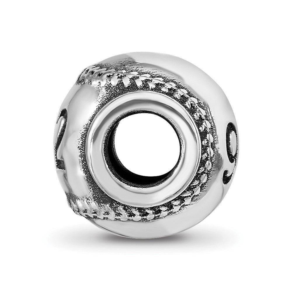 Sterling Silver Reflection Personalized Baseball Bead