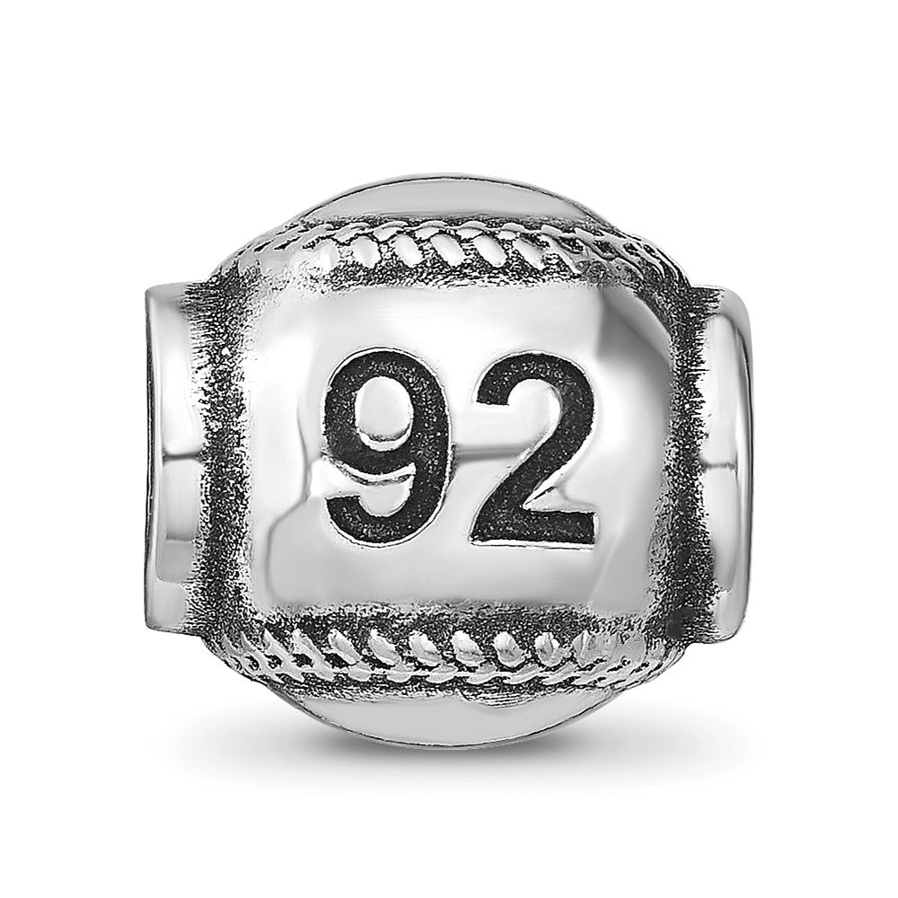 Sterling Silver Reflection Personalized Baseball Bead