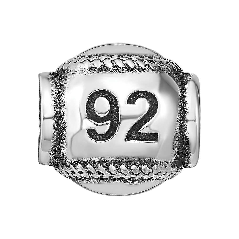 Sterling Silver Reflection Personalized Baseball Bead