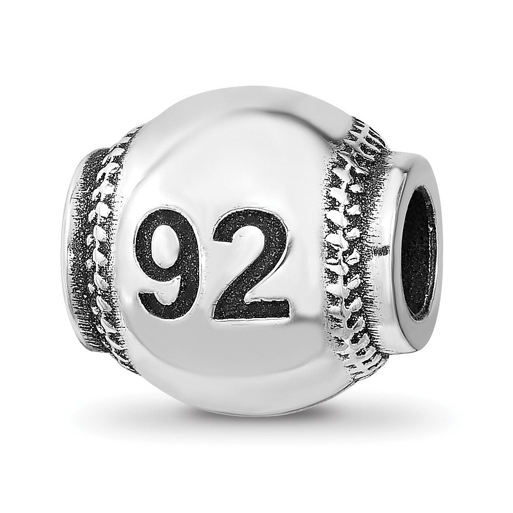 Sterling Silver Reflection Personalized Baseball Bead