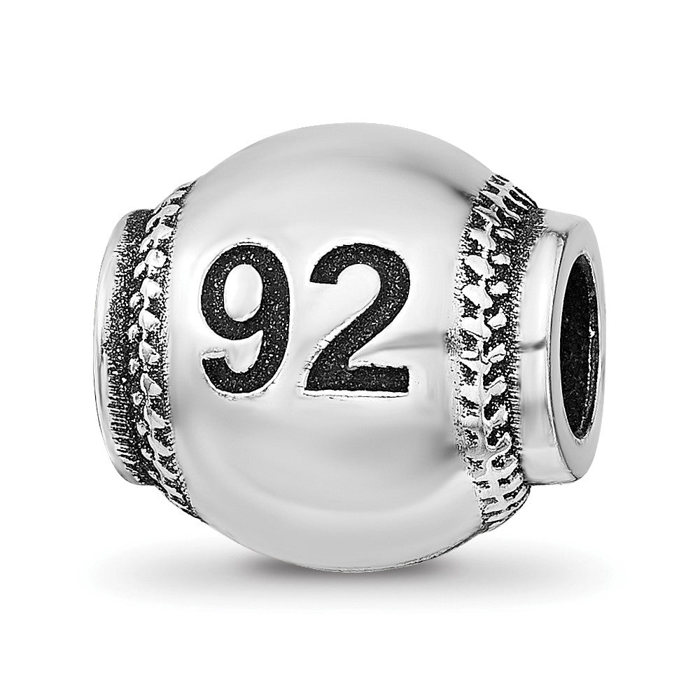 Sterling Silver Reflection Personalized Baseball Bead