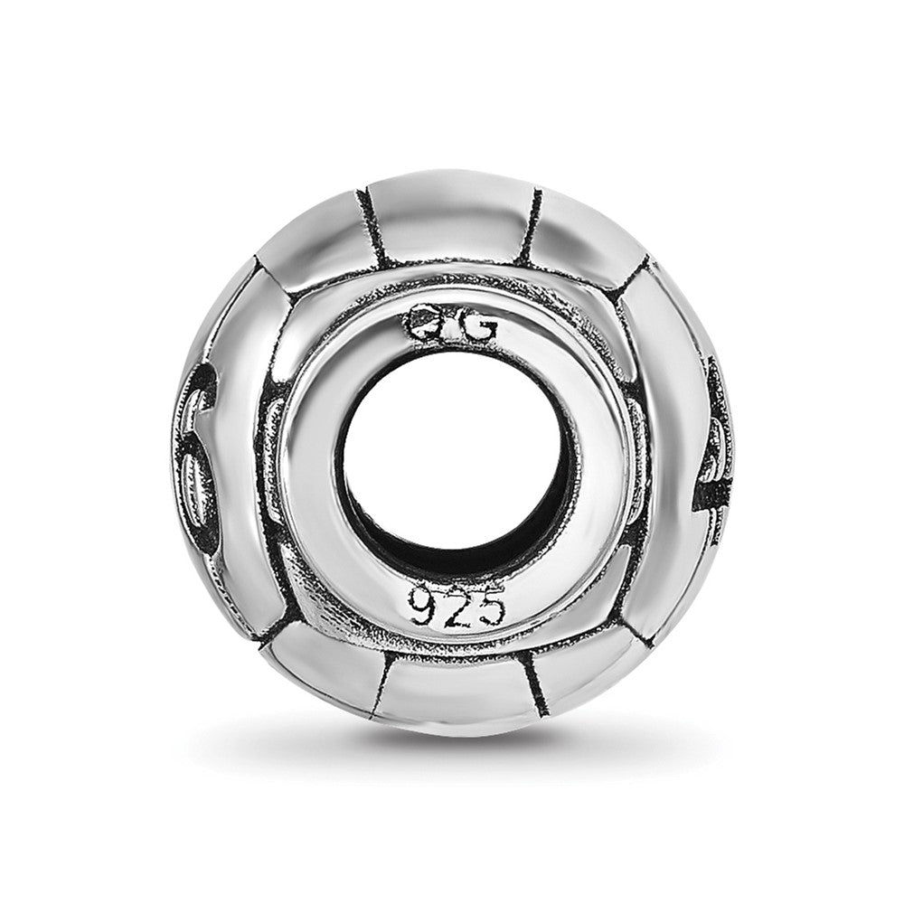 Sterling Silver Reflection Personalized Volleyball Bead