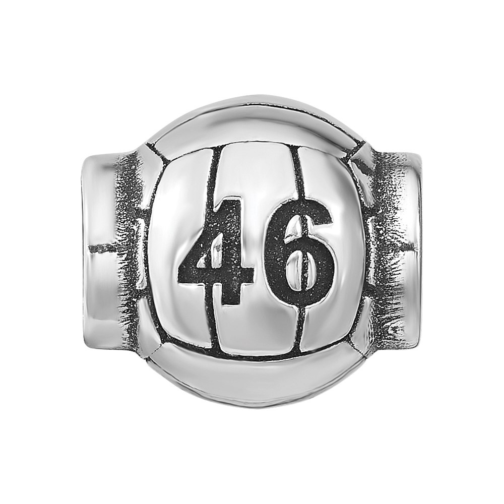 Sterling Silver Reflection Personalized Volleyball Bead