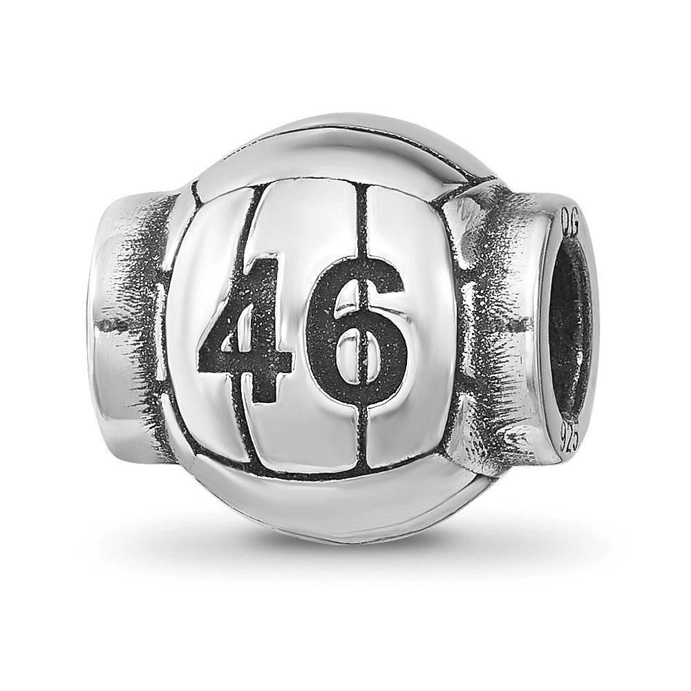 Sterling Silver Reflection Personalized Volleyball Bead
