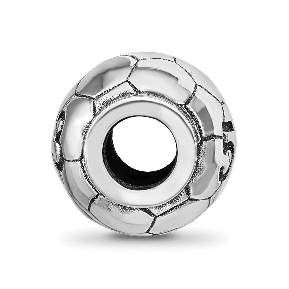 Sterling Silver Reflection Personalized Soccer Ball Bead