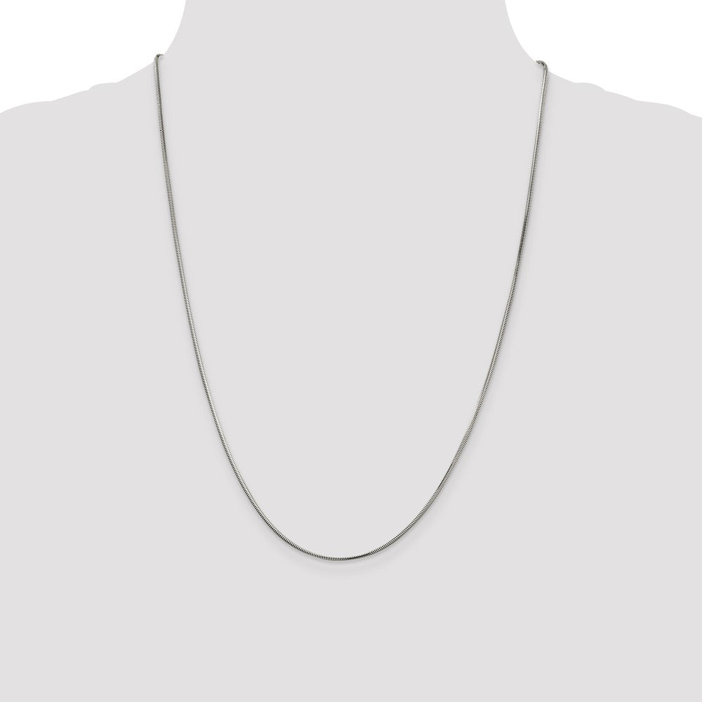 Sterling Silver 1.5mm Diamond-cut Flat Snake Chain
