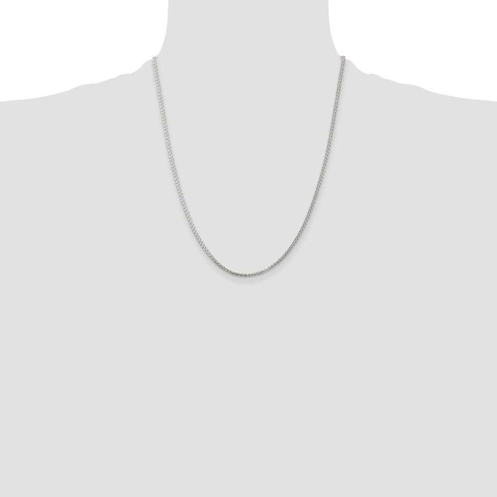 Sterling Silver Rhodium-plated 1.75mm Round Spiga Chain