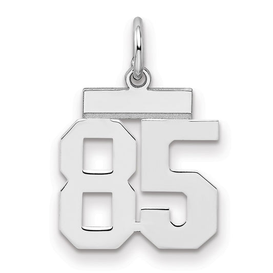 Sterling Silver/Rhodium-plated Polished Number 85 Charm