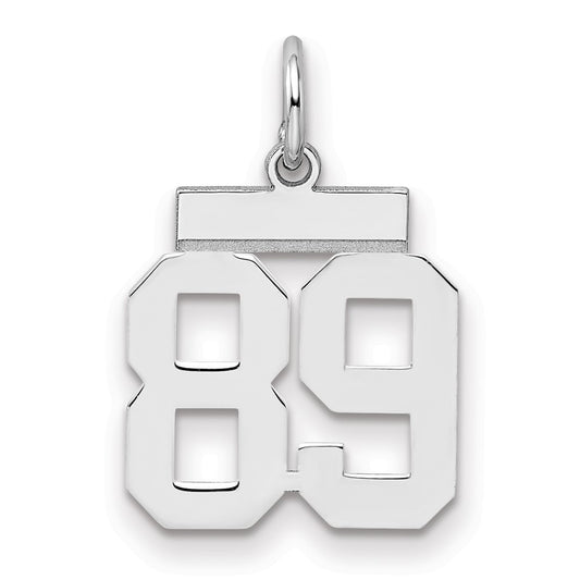 Sterling Silver/Rhodium-plated Polished Number 89 Charm