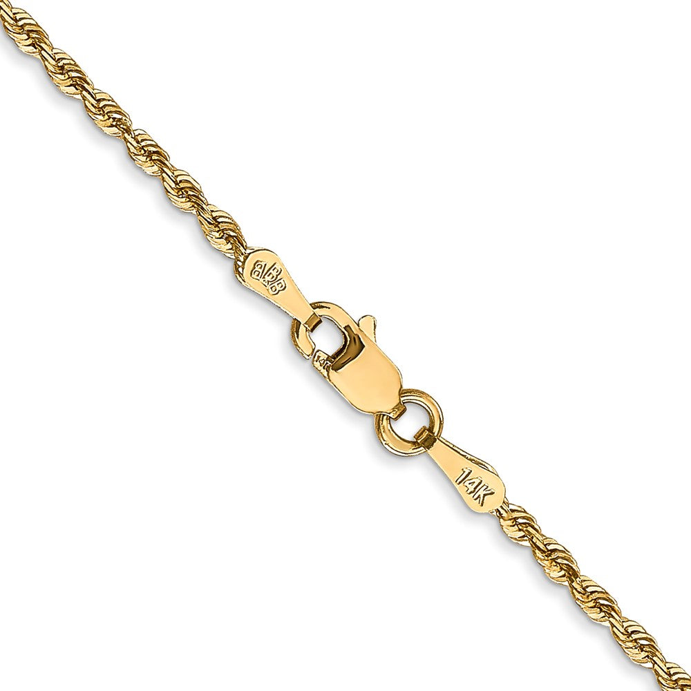 14K Yellow Gold 28 Inch 1.85mm Diamond-cut Quadruple Rope Lobster Clasp Chain