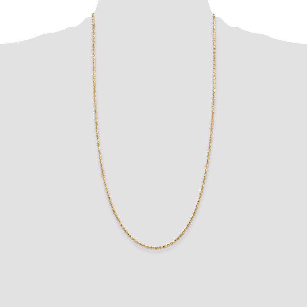 14K Yellow Gold 28 Inch 1.85mm Diamond-cut Quadruple Rope Lobster Clasp Chain
