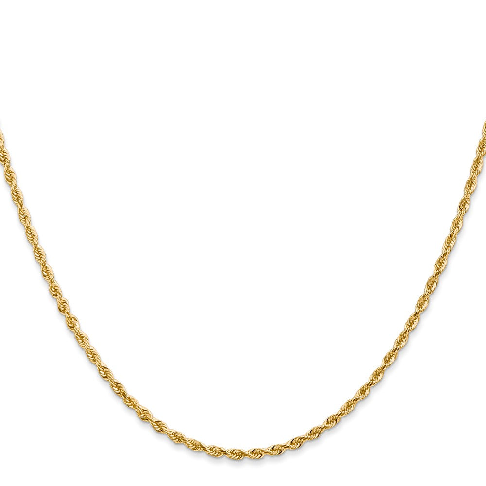 14K Yellow Gold 14 Inch 2mm Diamond-cut Quadruple Rope Lobster Clasp Chain