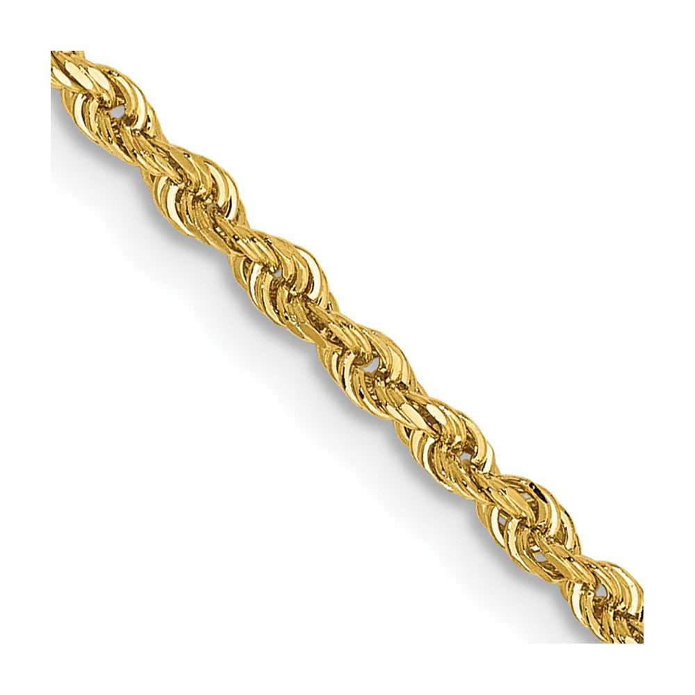 14K 20 Inch 2mm Diamond-cut Quadruple Rope Lobster Clasp Chain