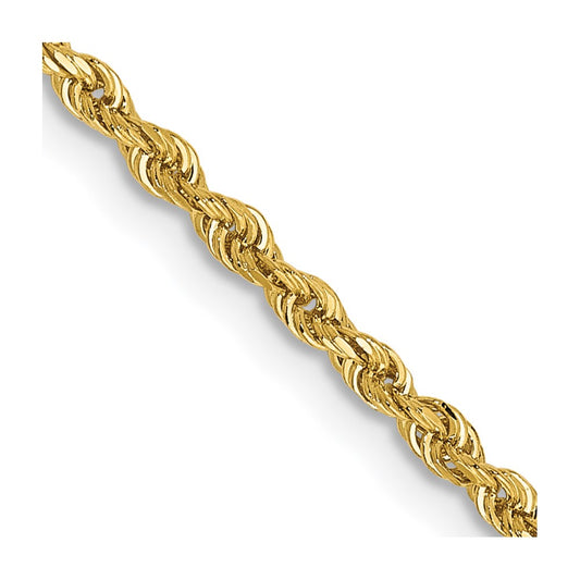 14K 20 Inch 2mm Diamond-cut Quadruple Rope Lobster Clasp Chain