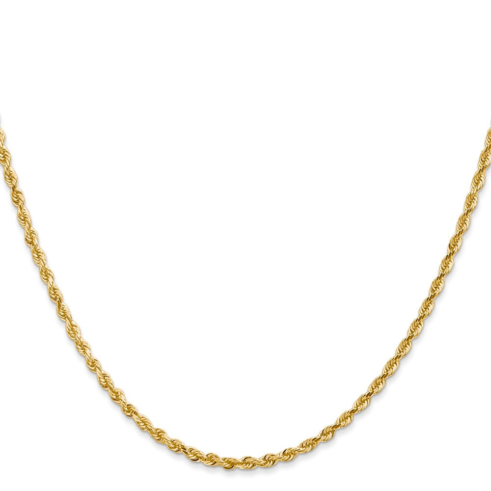 14K 28 Inch 2.25mm Diamond-cut Quadruple Rope Lobster Clasp Chain