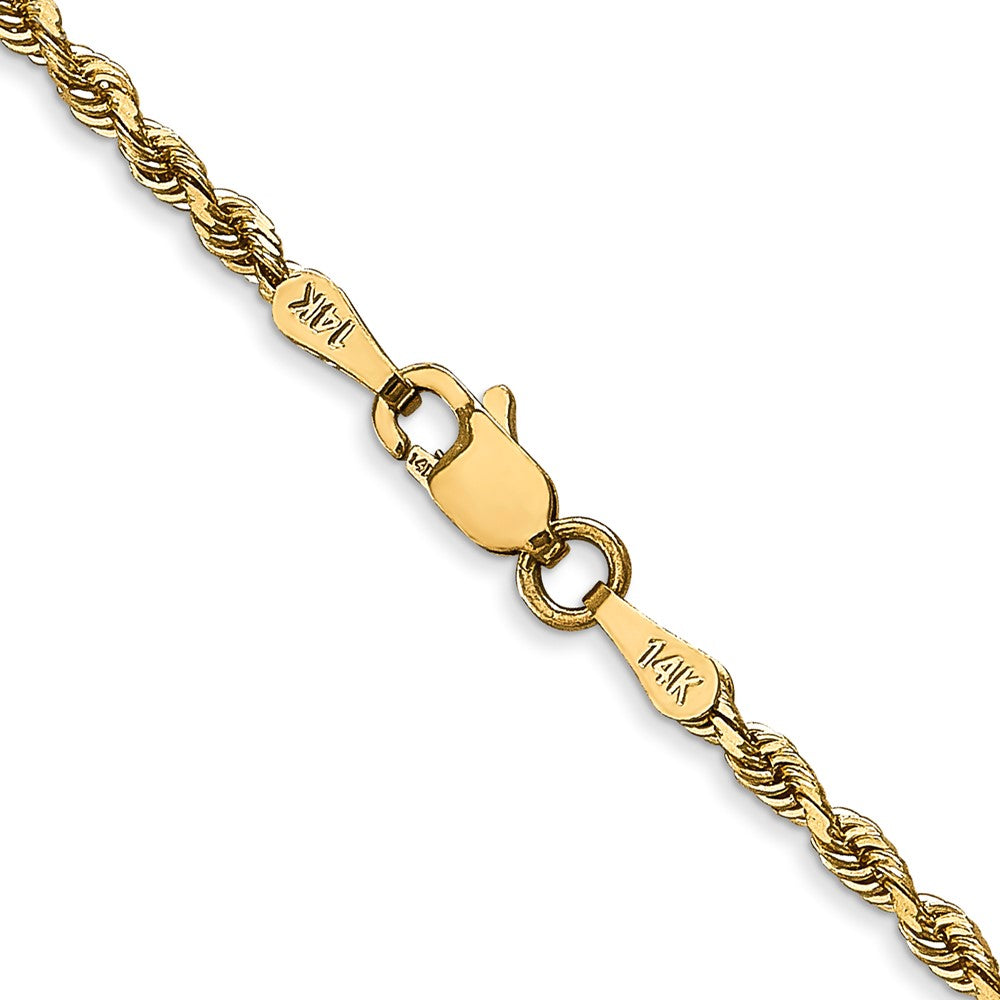 14K 26 Inch 2.25mm Diamond-cut Quadruple Rope Lobster Clasp Chain