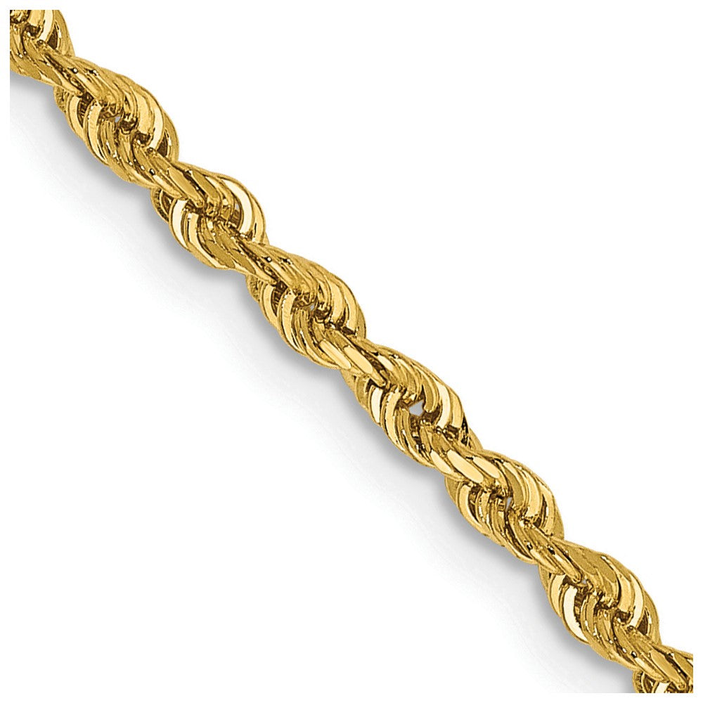 14K 26 Inch 2.25mm Diamond-cut Quadruple Rope Lobster Clasp Chain