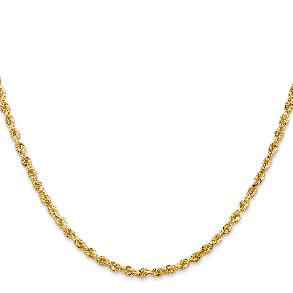 14K 20 Inch 2.75mm Diamond-cut Quadruple Rope Lobster Clasp Chain