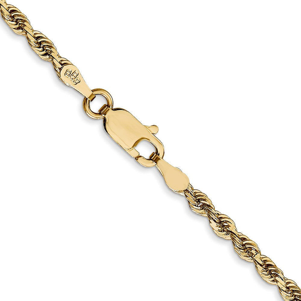 14K 20 Inch 2.75mm Diamond-cut Quadruple Rope Lobster Clasp Chain