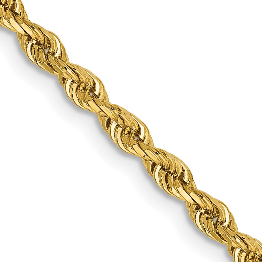 14K Yellow Gold 28 Inch 2.75mm Diamond-cut Quadruple Rope Lobster Clasp Chain