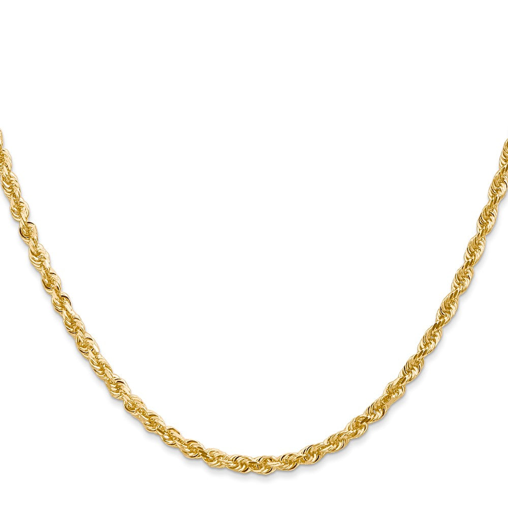 14K 26 Inch 3mm Diamond-cut Quadruple Rope Lobster Clasp Chain