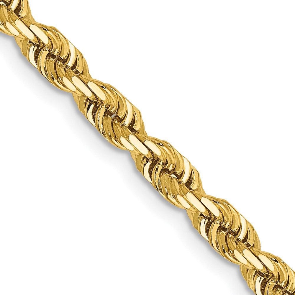 14K 26 Inch 4mm Diamond-cut Quadruple Rope Lobster Clasp Chain