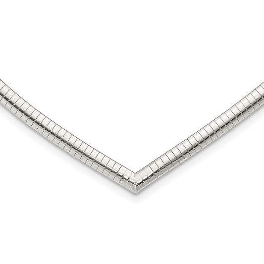 Sterling Silver 4mm Cubetto V-shaped Necklace