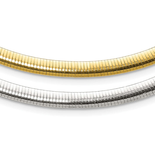 Sterling Silver Flash Gold-plate Reversible 5.75mm Cubetto Chain