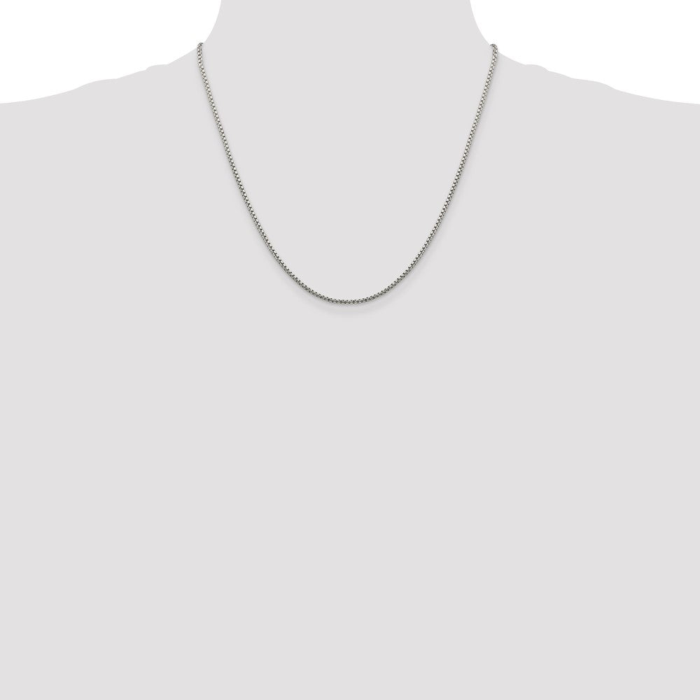 Sterling Silver 1.75mm Diamond-cut Round Box Chain