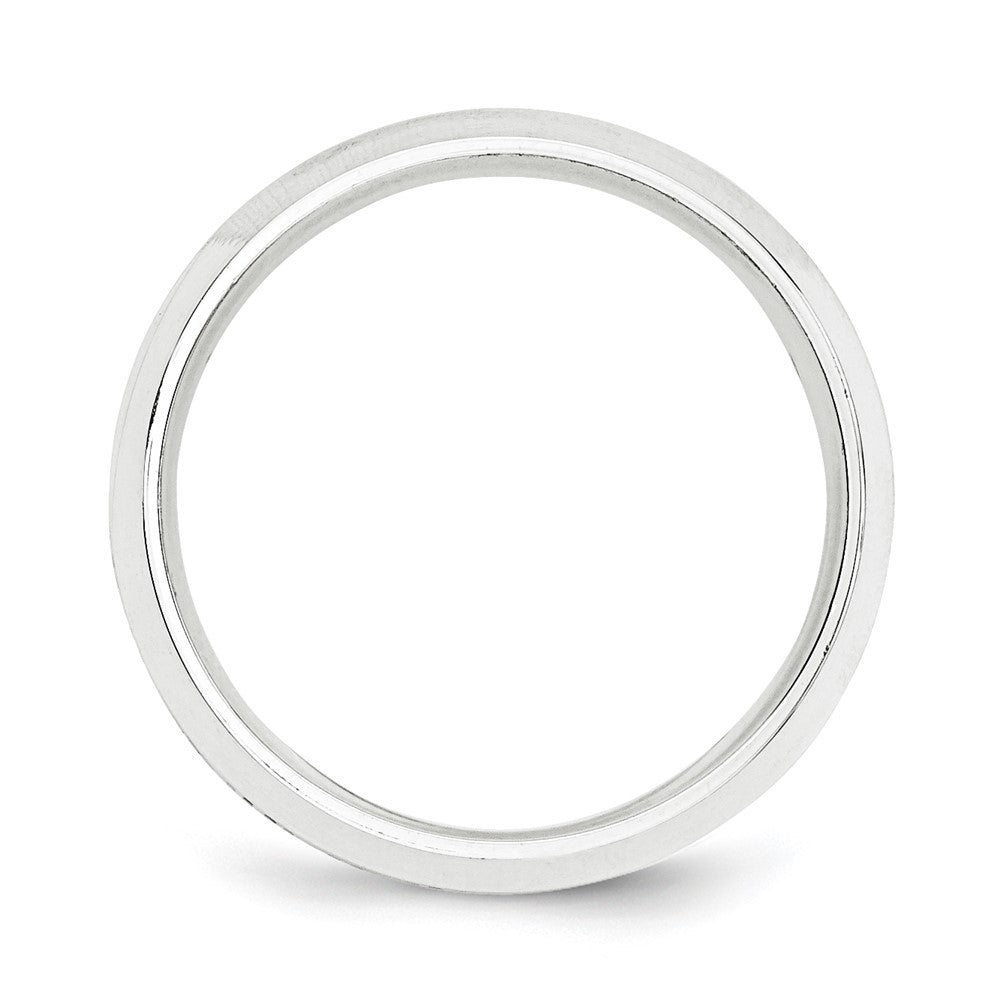 Sterling Silver with Lasered Design 8mm Flat Beveled Edge Size 7.5 Band