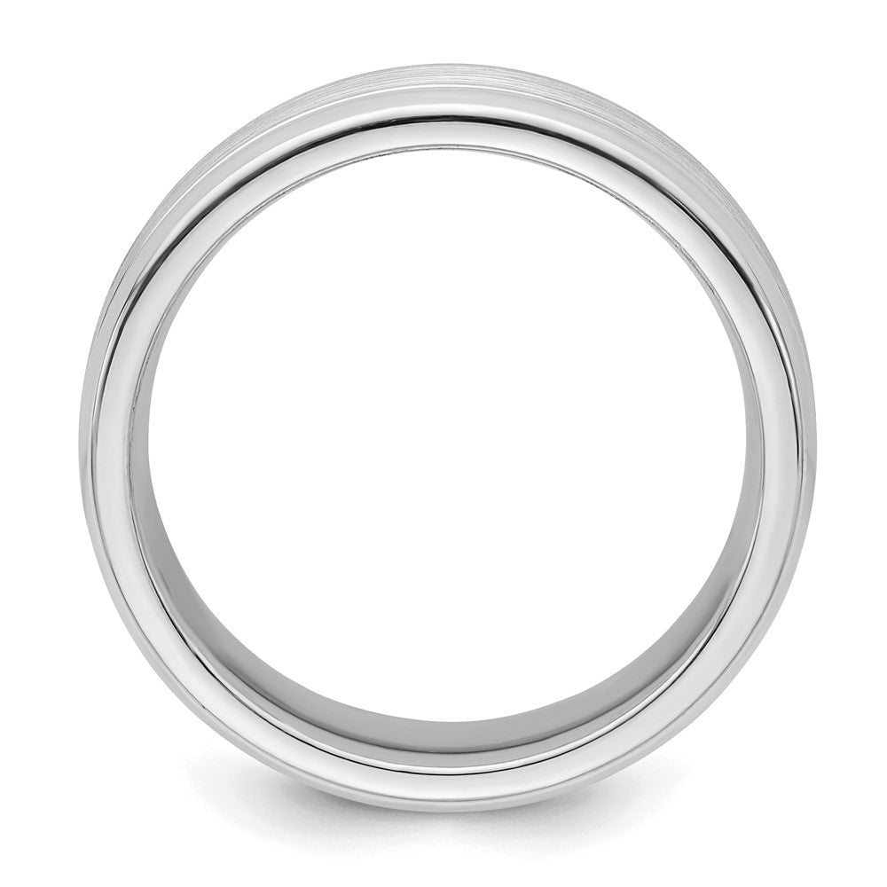 Sterling Silver Rhodium-plated 6mm Brushed Fancy Band Size 5.5