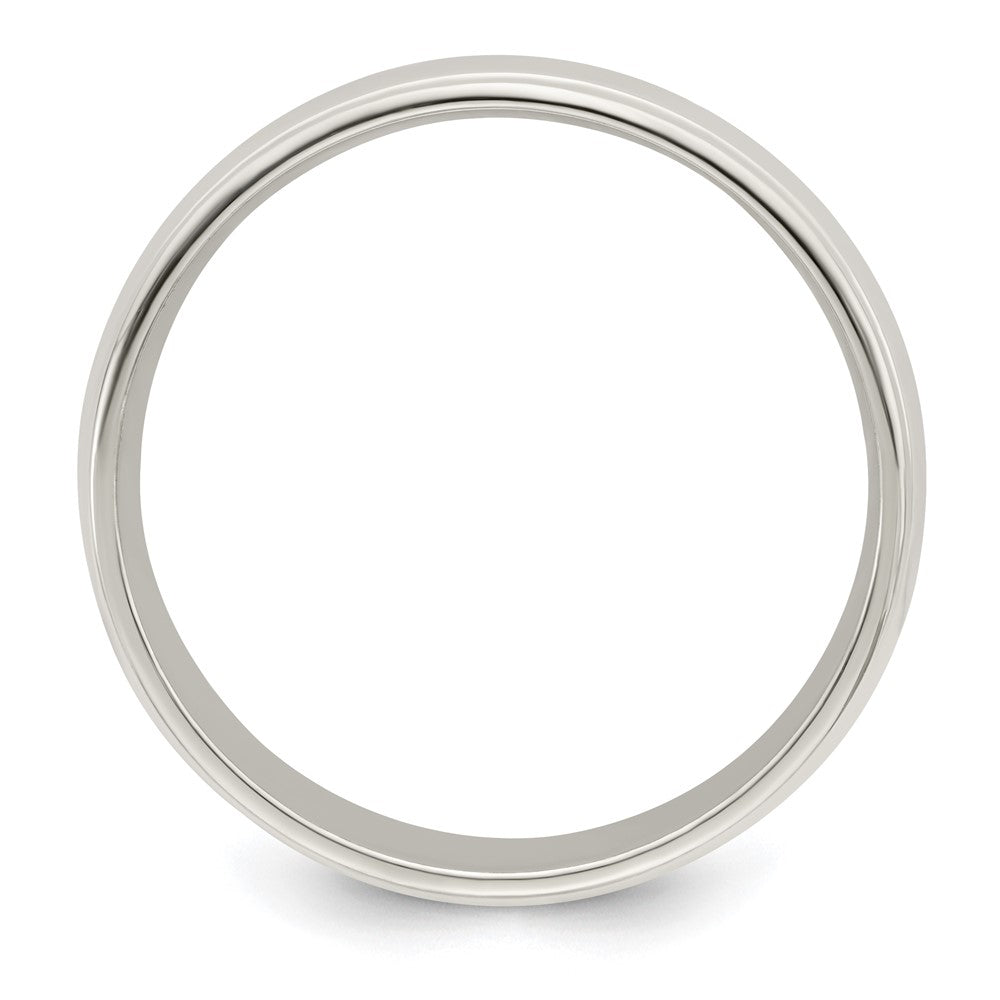 Sterling Silver 7mm Polished Domed Double Milgrain Fancy Band Size 10